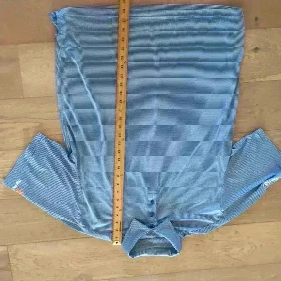 Black Clover Mens Striped Polo Blue Large - Picture 2 of 7